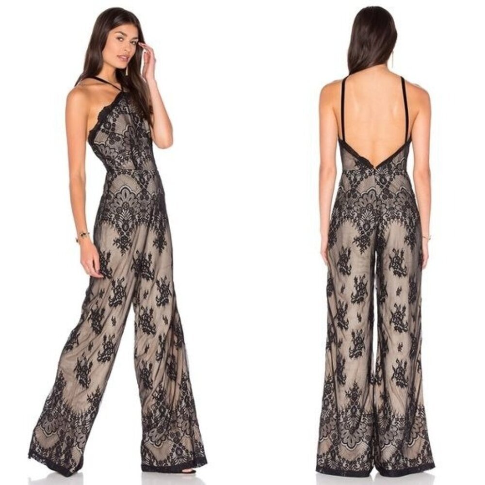 Majorelle Stella Black Lace Jumpsuit Formal Special Occasion Women's XS